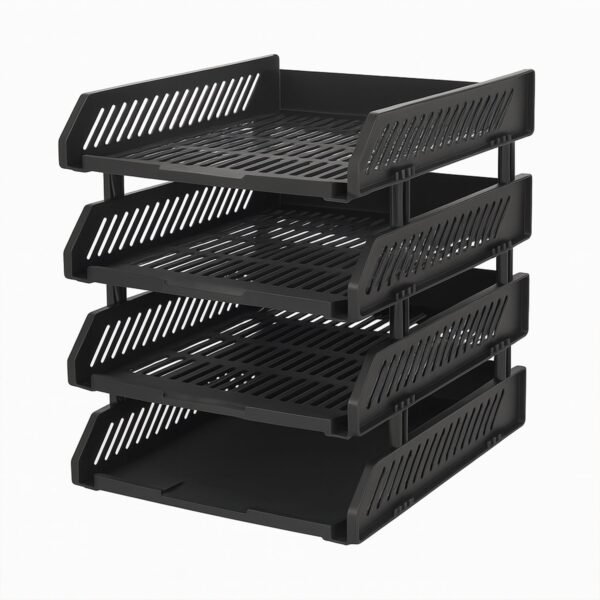 4-Layer Multifunctional File Rack with Drawers for Office Desk