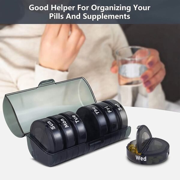 Weekly Pill Organizer 2 Times a Day Travel 7 Day Pill Box
