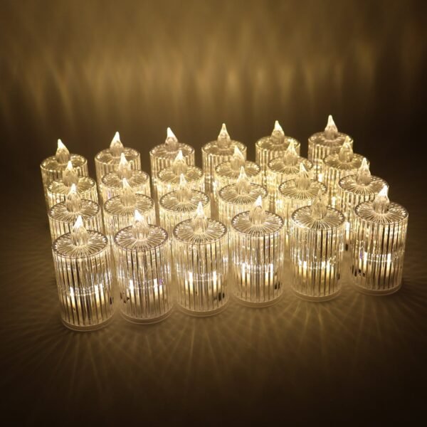 Set of 24 Smokeless LED Flameless Decorative Candles