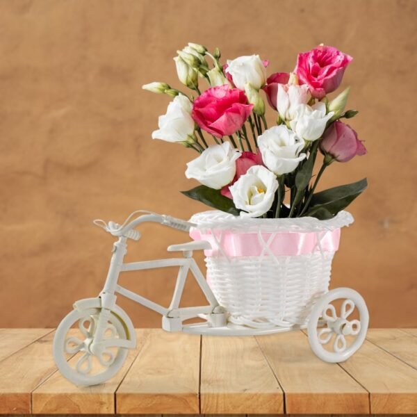 04_601ad14a-7c90-49b1-8ff0-271f70c255a4.jpg Plastic Cycle Flower Vases For Home Decor; Bicycle Flower Pot Stand (1 Pc)