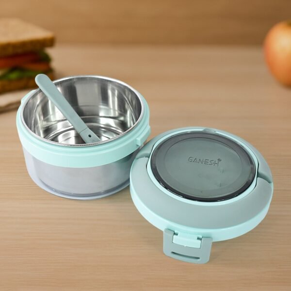 Ganesh Tiara 400ml Stainless Steel Insulated Lunch Box Leakproof Lid & Folding Spoon
