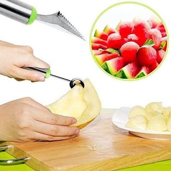 Multifunctional 2 1 Melon Baller - Stainless Steel Dig Scoop Fruit Carving Knife
