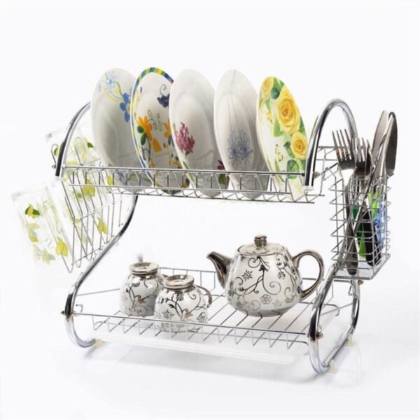 04_67bea6fb-23a4-4557-9f27-493a4407e054.jpg Stainless Steel 2 Layer Kitchen Dish Rack / Plate Cutlery Stand