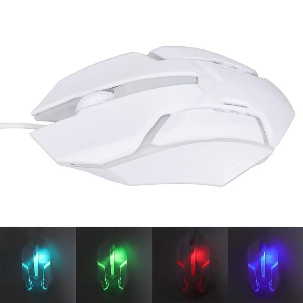 04_6923fa8c-1a61-4792-9138-c98c8b35c5dd.jpg USB Wired Mouse, Gaming Mouse Colorful / Lighting Luminous (1 Pc / Wihte)