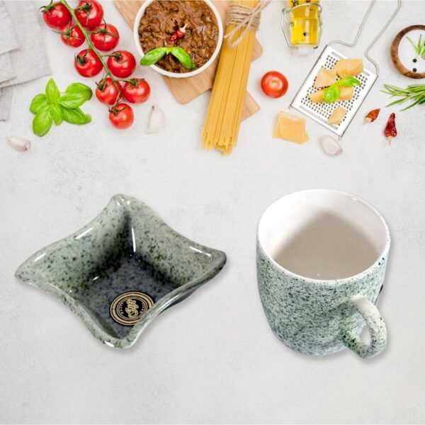 Ceramic Tea / cups / Mug Set Including Snacks (4 Pcs set)