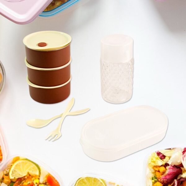 Steel Lunch Box Set (4 pcs, Black)