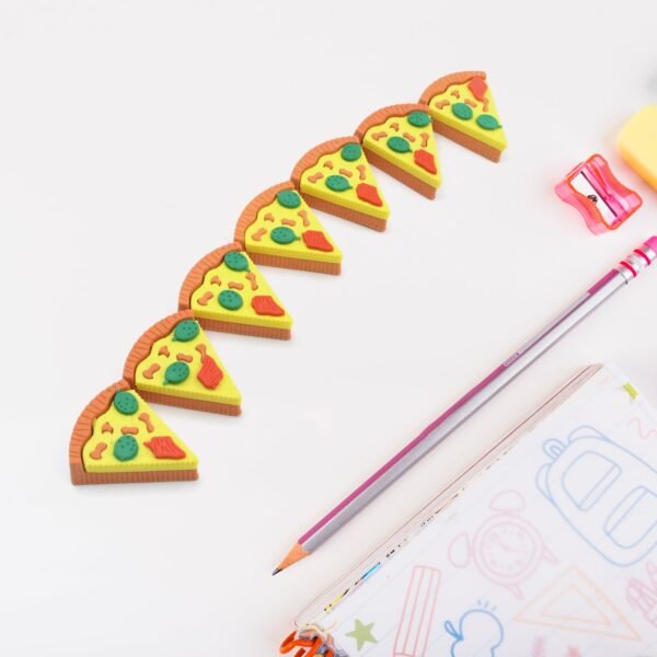 04_6dfc8a17-8ee6-4e98-b9cd-2aa1e0544b1d.jpg 3D Pizza Slices Eraser Set – Fancy & Colorful Stationery for Kids & Gifts (7 slice)
