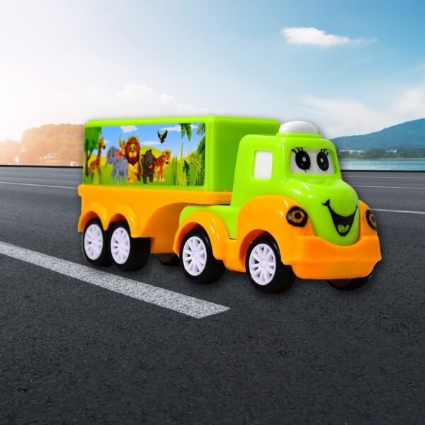 Small Green and yellow Toy Truck.