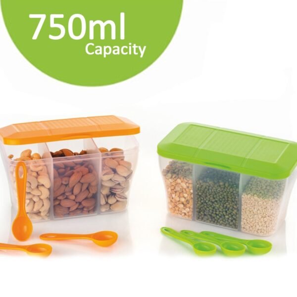 Plastic Square Storage Organiser Container (750ML Capacity)