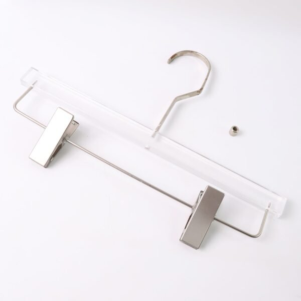 Heavy-Duty Transparent Acrylic Hanger With Adjustable Clips