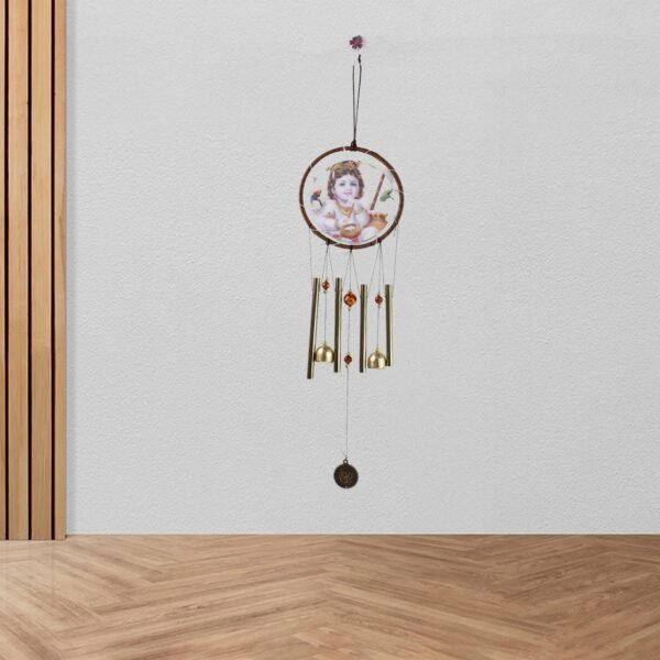 Krishna Medallion Dream Catcher Wind Chime Pendant Wall Hanging - Spiritual Home