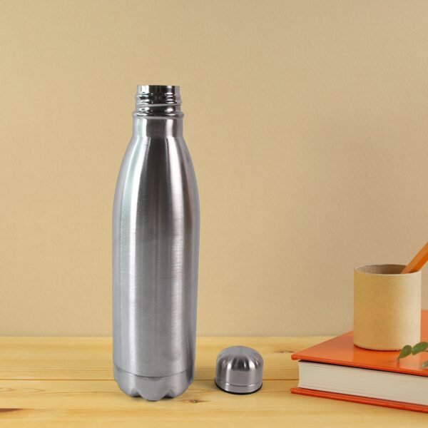 Silver Stainless Steel Water Bottle Approx 500 ML (1 Pc)