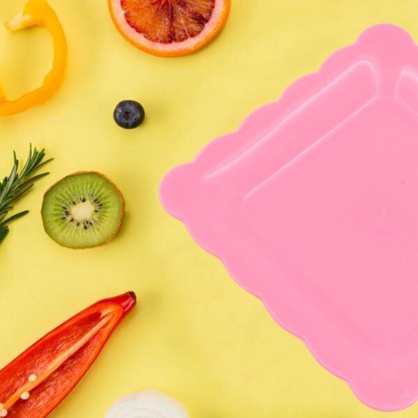 04_72fb3599-41ec-4101-8975-b70f4a1c85f3.jpg Square Plastic Dinner Plate Snacks Breakfast Serving Trays Home School 8 Pc Set