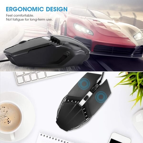 USB Wired Mouse, Ergonomic Design Gaming Mouse (1 Pc)