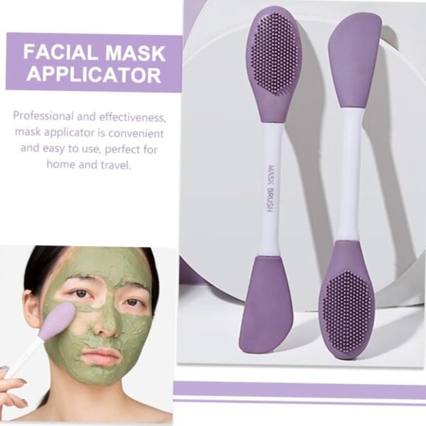 Double-Headed Silicone Mask Brush – Facial Cleansing & Mask Application Tool (1 Pc)