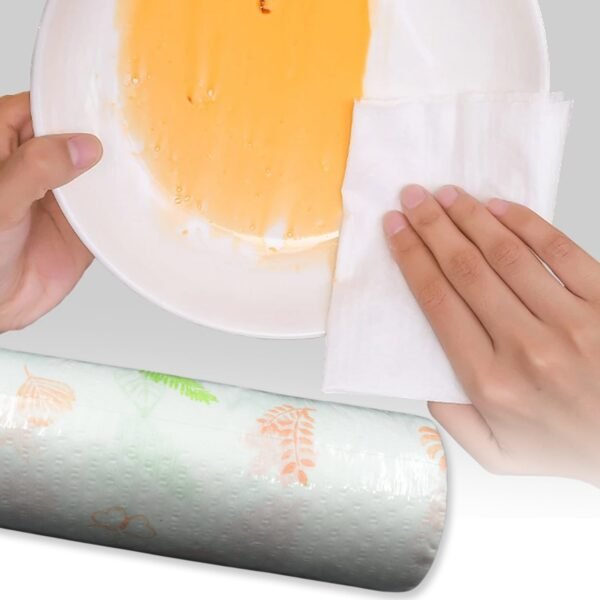 Non Woven Reusable Tissue Roll Oil Absorbing Paper Towel 40 sheets / Pulls