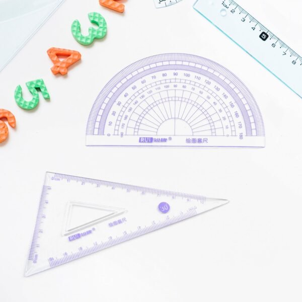 4 Pcs Ruler Suit Stationery Set for School Student Office