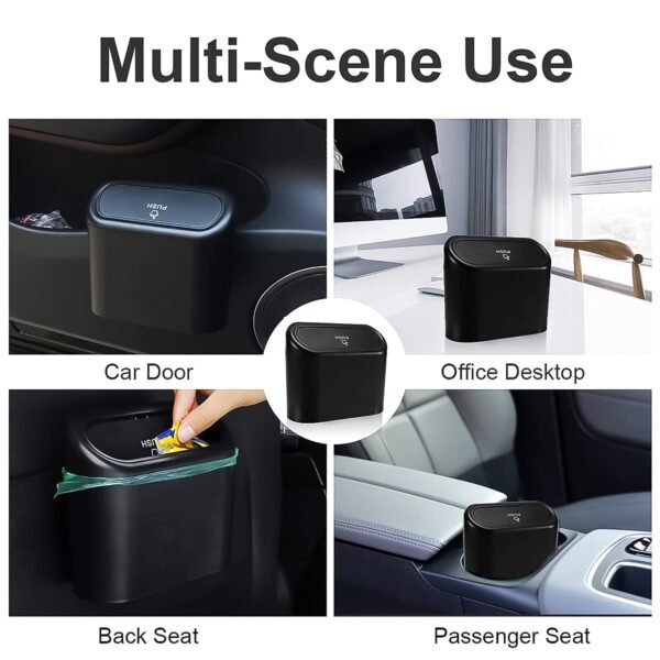 04_7e752646-34c0-4eda-9d08-5b0661f0b0e6.jpg Plastic Mini Car Trash Can / Bin with Lid (1 Pc / With Brown Box)