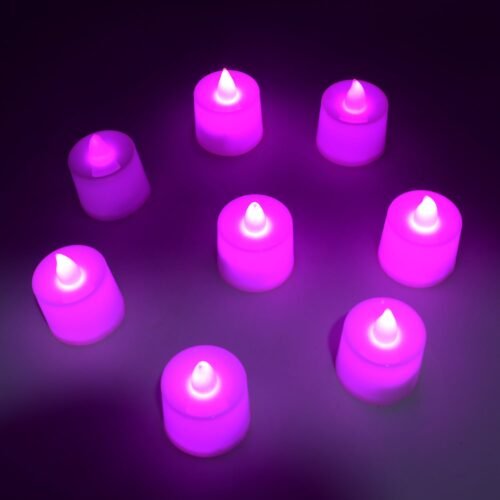 04_7e8559b2-d72e-4a8c-a033-4a80dd05ce47.jpg Pink Flameless LED Tealights for Festive Home Decor (Pack of 8)
