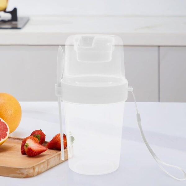 2-Piece Salad Cup Lunch Container with Dressing Storage and Reusable Fork