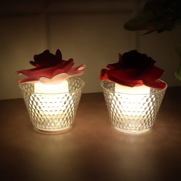 04_7fee4f0d-c50f-4975-af7d-cf1f06b93263.jpg LED Rose Flower Decorative Flameless Tealight Candles - (6 Pc / Set)