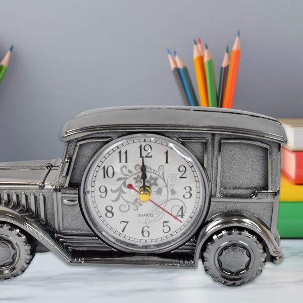 Car Model Clocks, Pen Holder Function ABS Material Alarm Clock Office Desk Bedroom