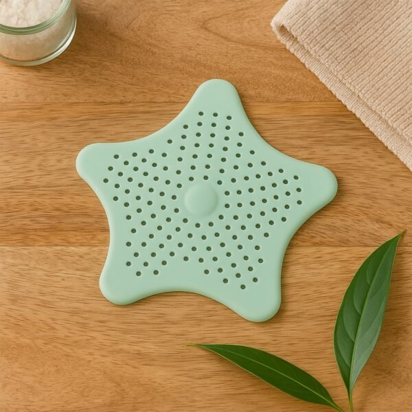 Mint Green Silicone Star Shaped Sink Filter Bathroom Hair Catcher Drain Strainers