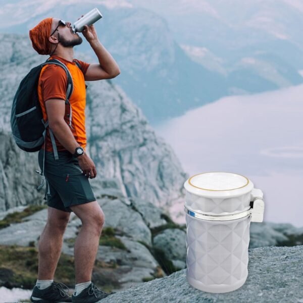 Car Cupholder LED Ashtray – Portable Blue Light, Lid & Waste Bin, Cigarette Ashtray