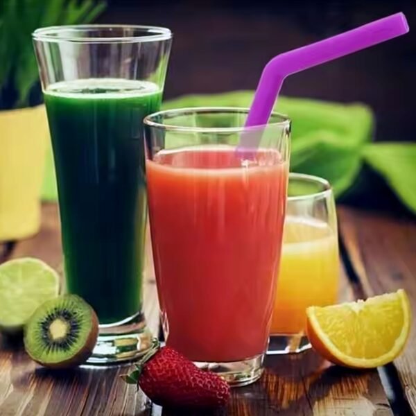 Reusable Silicone Straws Flexible Drinking Straws with Cleaning Brush (7 pc)