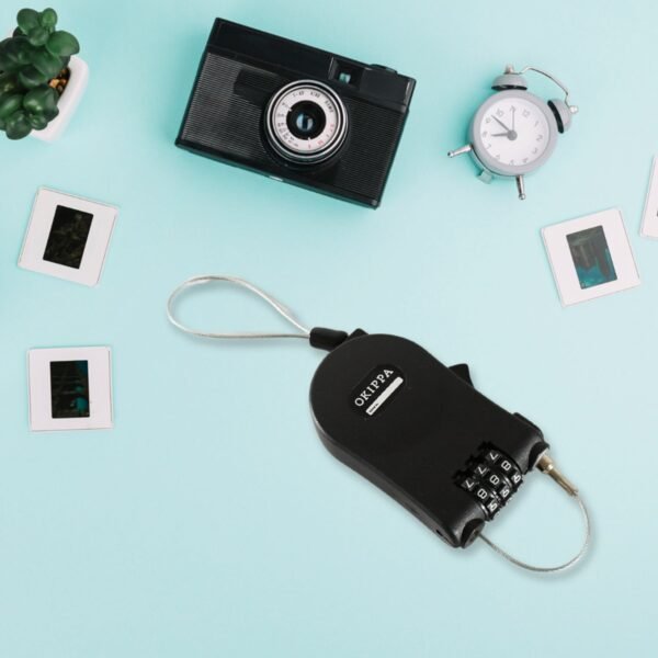 Multifunctional Cable Lock with Number Code Retractable Wire Lock Shell Combination