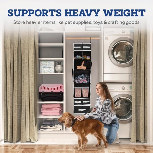 9 Shelf Hanging Closet Organizer with 5 Drawer Organizers