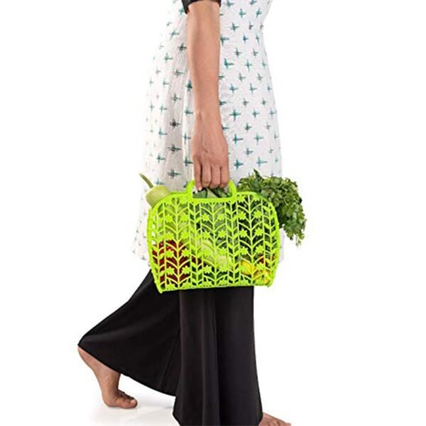 Plastic Basket Bag || Fruit & Vegetable Storage Basket (3 Pcs Set / Multicolor)