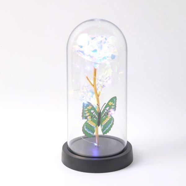 LED Light-Up Eternal Rose Butterfly in Transparent Dome (1 Pc / Battery not Included)