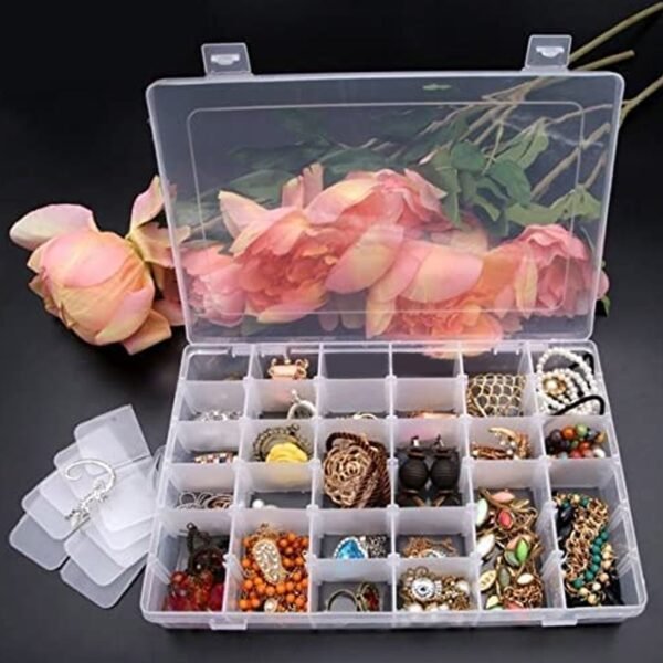 04_8e5216ab-3e96-4304-8b9e-8ae94b586207.jpg 36 Grids Clear Plastic Organizer Box with Dividers Jewellery Storage Box 1 Pc