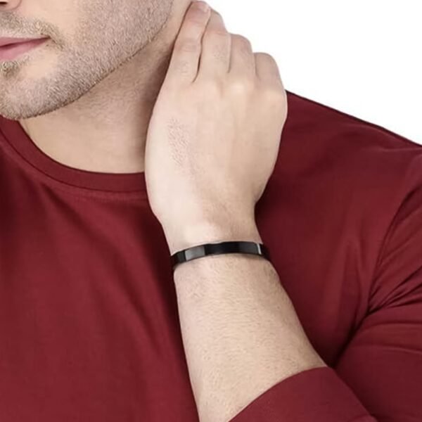 Stylish Black-Plated Stainless-Steel kada (1 Pc)