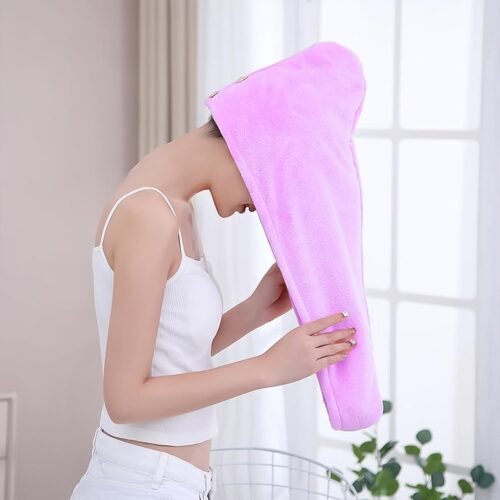 Quick Turban Hair-Drying Absorbent Microfiber Towel (1 Pc / Mix Design)