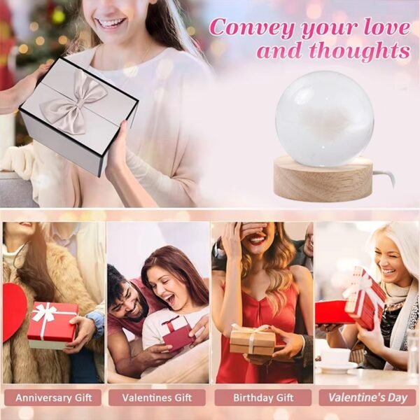 Heart 3D Crystal Ball lamps With Base (1 Pc)