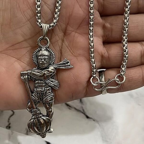 04_98d19cd4-a41b-45c2-8406-b63d12fa6909.jpg Hanuman Ji Pendant with Gada Religious Jewellery for Men and Women (1 Pc)