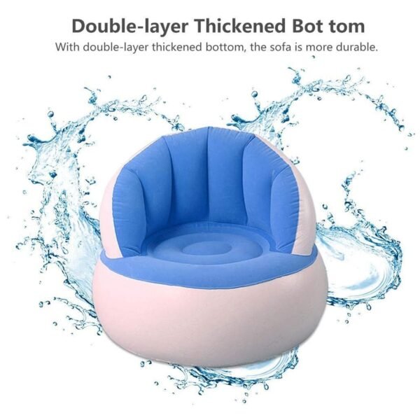 Kids inflatable sofa chair with backrest & Foot Air Pump (1 Set 85x74 Cm Approx)
