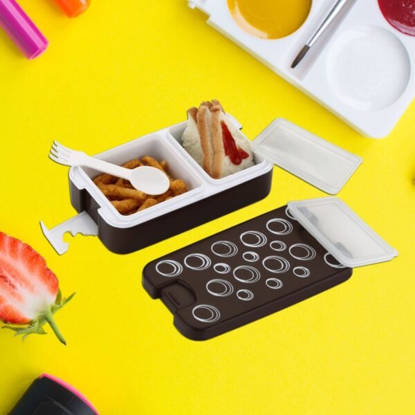 Airtight Lunch Box – 2-Compartment Leak-Proof Food-Grade Box with Spoon