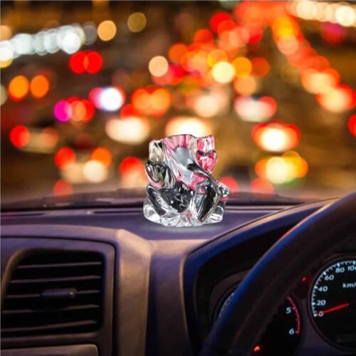 Crystal Glass Ganesha Idol for Home, Office and Car Dashboard, Ganesh Ganesha