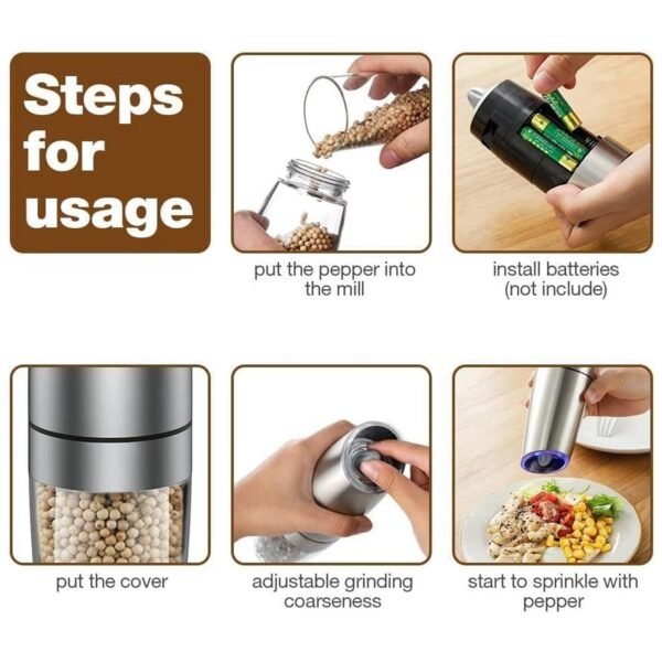 04_Grinder.jpg Automatic Gravity Electric Salt and Pepper Grinder Mill (1 Pc)