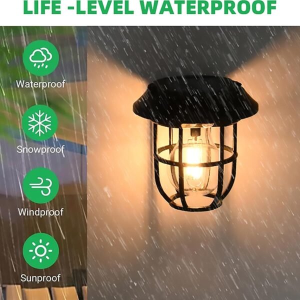 Solar Lantern Wall Lights Fixtures with Motion Sensor (1 Pc)