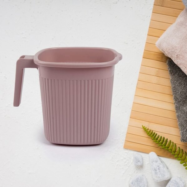 Plastic Square Bath Water Mug (4 Pc / 1000 ML / Mix Color)