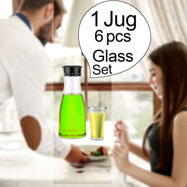Transparent Unbreakable Water Juicy Jug and 6 Pcs. Glass Combo Set