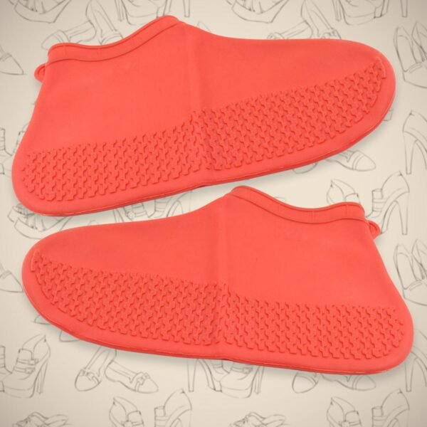 Non-Slip Silicone Waterproof Boot Shoe Cover (Medium Size / 1 Pair / Red)