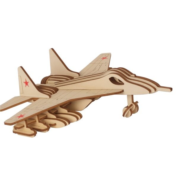 3D Wooden Fighter Jet Puzzle DIY Assembly Kit