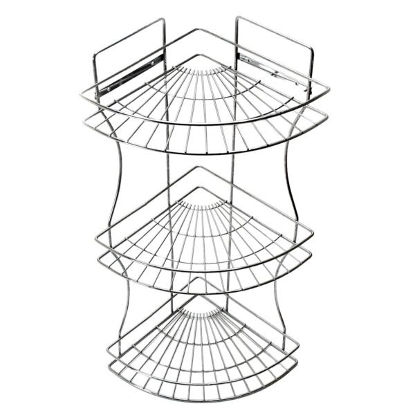 Multipurpose Stainless Steel Multi- 3 Tier Corner Storage Rack