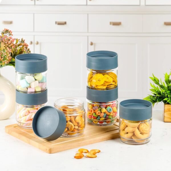 Airtight Transparent Kitchen Storage Jar with Secure Lid (1 Pc / 500 ML Approx)