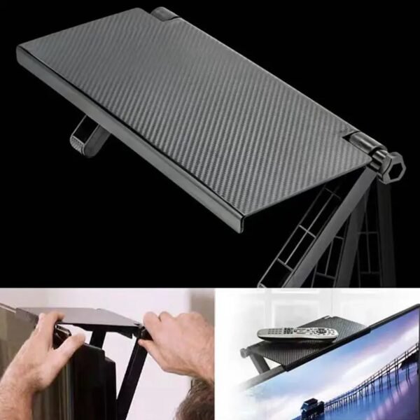 Adjustable TV Top Shelf for Screen & Monitor – Media Storage Rack